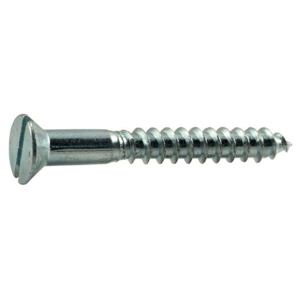 Midwest Fastener Wood Screw, #10, 1-1/2 in, Zinc Plated Steel Flat Head Slotted Drive, 45 PK 61284 - main